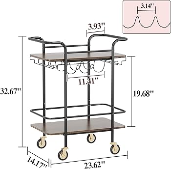 Amazon.co.jp: Wisdom Star 2段バーカート キャスター付き
